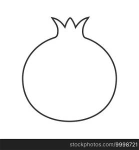 Pomegranate line icon design isolated. Vector fruit logo. Pomegranate line icon design isolated. for your design