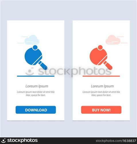 Pong, Racket, Table, Tennis  Blue and Red Download and Buy Now web Widget Card Template