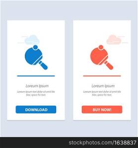 Pong, Racket, Table, Tennis  Blue and Red Download and Buy Now web Widget Card Template