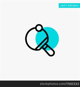Pong, Racket, Table, Tennis turquoise highlight circle point Vector icon