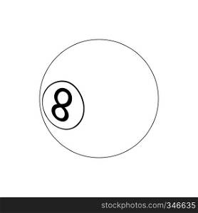 Pool ball icon in isometric 3d style isolated on white background. Billiard eight ball. Pool ball icon, isometric 3d style