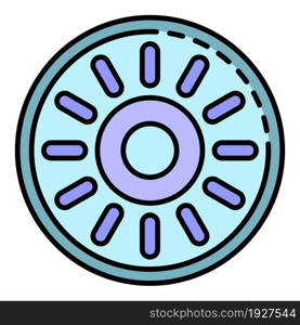 Pool hose wheel icon. Outline pool hose wheel vector icon color flat isolated. Pool hose wheel icon color outline vector