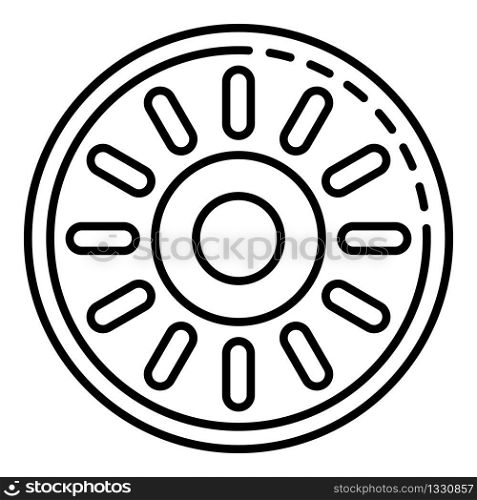 Pool hose wheel icon. Outline pool hose wheel vector icon for web design isolated on white background. Pool hose wheel icon, outline style
