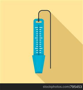 Pool thermometer icon. Flat illustration of pool thermometer vector icon for web design. Pool thermometer icon, flat style
