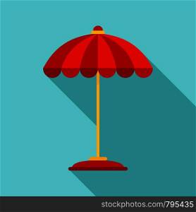 Pool umbrella icon. Flat illustration of pool umbrella vector icon for web design. Pool umbrella icon, flat style