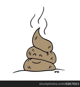 Poop icon. Funny cartoon character. Vector illustration