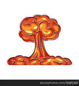 pop art style nuclear explosion, vector flat illustration. pop art nuclear explosion, vector flat illustration