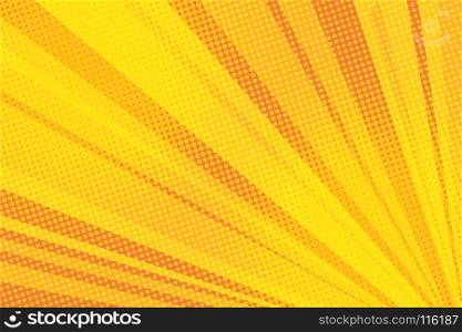 Pop art yellow background light retro vector illustration. Pop art yellow background light