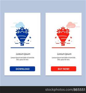 Pop cone, Love, Heart, Wedding Blue and Red Download and Buy Now web Widget Card Template