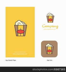 Pop corn Company Logo App Icon and Splash Page Design. Creative Business App Design Elements