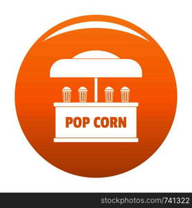 Pop corn selling icon. Simple illustration of pop corn selling vector icon for any design orange. Pop corn selling icon vector orange