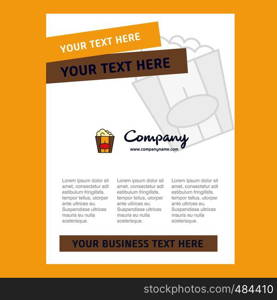 Pop corn Title Page Design for Company profile ,annual report, presentations, leaflet, Brochure Vector Background