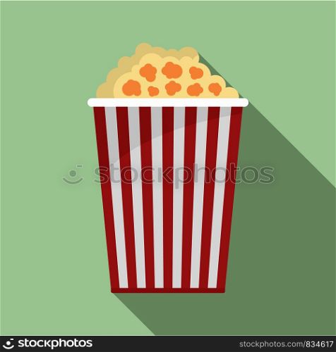 Popcorn box icon. Flat illustration of popcorn box vector icon for web design. Popcorn box icon, flat style