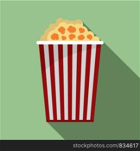 Popcorn box icon. Flat illustration of popcorn box vector icon for web design. Popcorn box icon, flat style