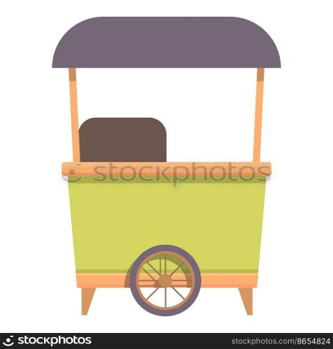 Popcorn cart icon cartoon vector. Street food. Coffee van. Popcorn cart icon cartoon vector. Street food