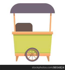 Popcorn cart icon cartoon vector. Street food. Coffee van. Popcorn cart icon cartoon vector. Street food