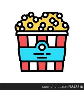 popcorn cinema food color icon vector. popcorn cinema food sign. isolated symbol illustration. popcorn cinema food color icon vector illustration