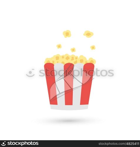 Popcorn. Cinema icon. Vector illustration