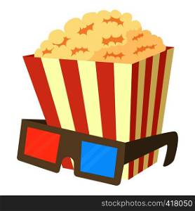 Popcorn icon. Cartoon illustration of popcorn vector icon for web. Popcorn icon, cartoon style