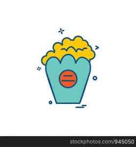 Popcorn icon design vector