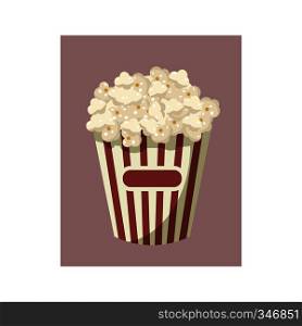 Popcorn icon in cartoon style isolated on white background. Popcorn icon, cartoon style
