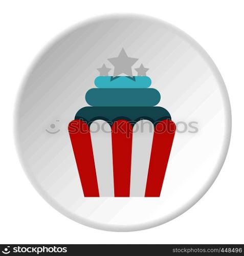 Popcorn icon in flat circle isolated vector illustration for web. Popcorn icon circle