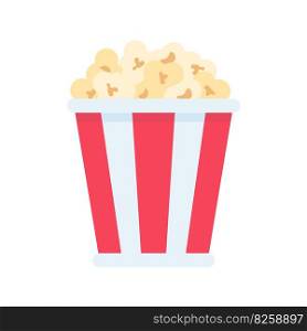 Popcorn in a red and white paper cup Snacks while watching movies in the cinema