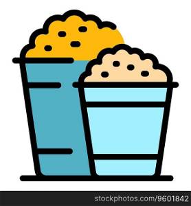 Popcorn scene film icon outline vector. Car screen. Movie show color flat. Popcorn scene film icon vector flat