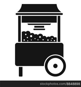 Popcorn stand icon simple vector. Seller food. Maker candy. Popcorn stand icon simple vector. Seller food