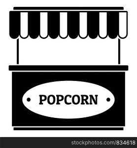Popcorn street shop icon. Simple illustration of popcorn street shop vector icon for web design isolated on white background. Popcorn street shop icon, simple style