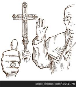 pope hand draw element