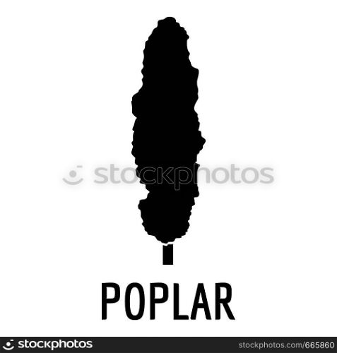 Poplar tree icon. Simple illustration of poplar tree vector icon for web. Poplar tree icon, simple black style