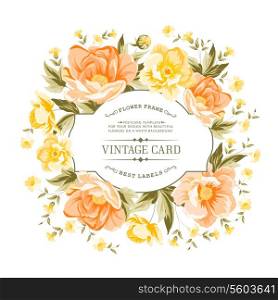 Poppies vintage card design for your invitation. Vector illustration.