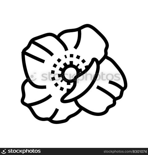 poppy flower spring line icon vector. poppy flower spring sign. isolated contour symbol black illustration. poppy flower spring line icon vector illustration