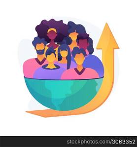 Population growth abstract concept vector illustration. Census service, world population explosion, human quantity growth, natural increase rate, overpopulation, demographics abstract metaphor.. Population growth abstract concept vector illustration.