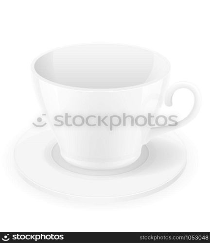 porcelain cup and saucer vector illustration isolated on white background