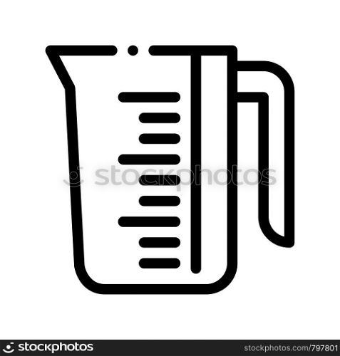 Porcelain Laundry Service Cup Vector Line Icon. Measuring Cup, Water Bowl Washing Clothes Linear Pictogram. Laundromat, Dry-Cleaning, Launderette, Stain Removal Contour Illustration. Porcelain Laundry Service Cup Vector Line Icon
