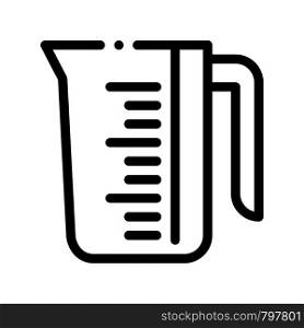 Porcelain Laundry Service Cup Vector Line Icon. Measuring Cup, Water Bowl Washing Clothes Linear Pictogram. Laundromat, Dry-Cleaning, Launderette, Stain Removal Contour Illustration. Porcelain Laundry Service Cup Vector Line Icon