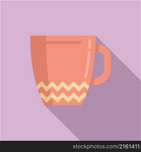 Porcelain mug icon flat vector. Breakfast cup. Hot tea. Porcelain mug icon flat vector. Breakfast cup
