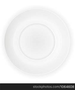 porcelain plate top view vector illustration isolated on white background