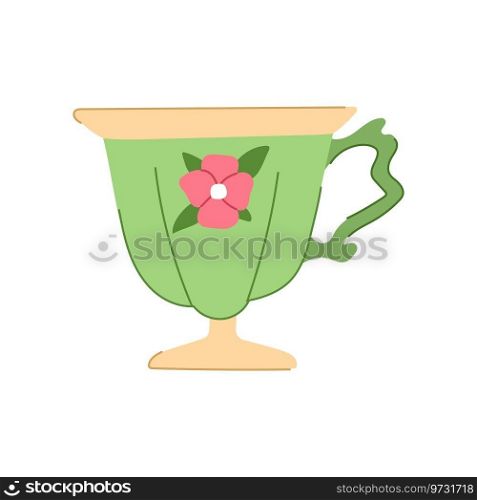 porcelain vintage cup cartoon. object coffee, tableware drink, retro ceramic porcelain vintage cup sign. isolated symbol vector illustration. porcelain vintage cup cartoon vector illustration