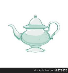 porcelian vintage teapot cartoon. porcelian vintage teapot sign. isolated symbol vector illustration. porcelian vintage teapot cartoon vector illustration
