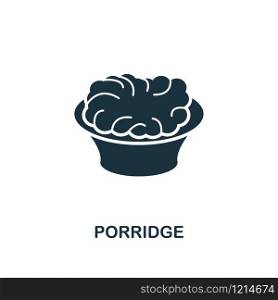 Porridge creative icon. Simple element illustration. Porridge concept symbol design from meal collection. Can be used for mobile and web design, apps, software, print.. Porridge icon. Monochrome style icon design from meal icon collection. UI. Illustration of porridge icon. Pictogram isolated on white. Ready to use in web design, apps, software, print.