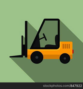 Port forklift icon. Flat illustration of port forklift vector icon for web design. Port forklift icon, flat style