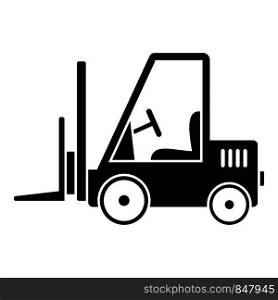 Port forklift icon. Simple illustration of port forklift vector icon for web design isolated on white background. Port forklift icon, simple style