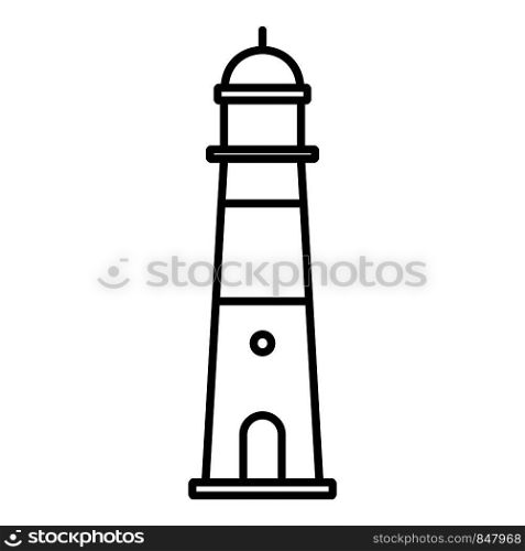 Port lighthouse icon. Outline port lighthouse vector icon for web design isolated on white background. Port lighthouse icon, outline style