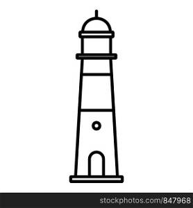 Port lighthouse icon. Outline port lighthouse vector icon for web design isolated on white background. Port lighthouse icon, outline style