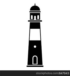 Port lighthouse icon. Simple illustration of port lighthouse vector icon for web design isolated on white background. Port lighthouse icon, simple style