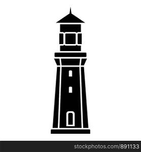Port lighthouse icon. Simple illustration of port lighthouse vector icon for web design isolated on white background. Port lighthouse icon, simple style