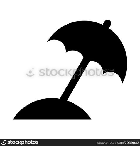 Portable beach umbrella, icon on isolated background